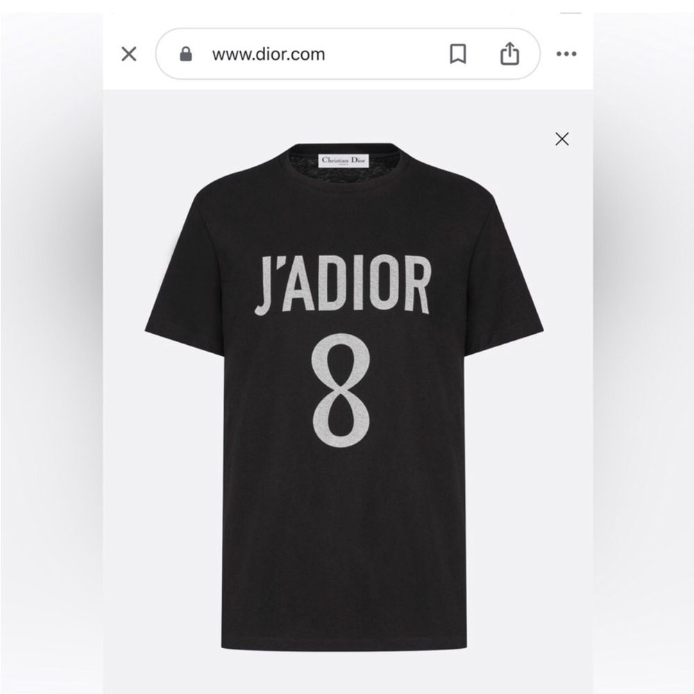 Dior Black Tee with Silver Print